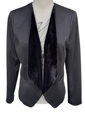 89th & Madison Black Velvet Lapel Tuxedo Open Front Jacket (10)
